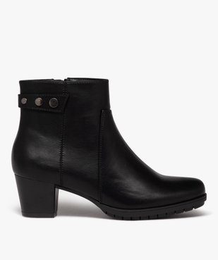 Boots femme unies à talon avec semelle crantée vue1 - GEMO(URBAIN) - GEMO