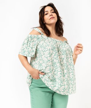 Blouse à bretelles et col Bardot femme grande taille vue1 - GEMO 4G GT - GEMO