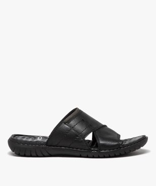 Mules homme dessus en cuir uni à semelle confort vue1 - GEMO (CASUAL) - GEMO