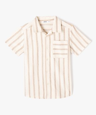 Chemise manches courtes rayée garçon vue1 - GEMO (ENFANT) - GEMO