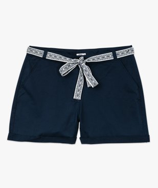 Short en toile avec ceinture tissée femme grande taille vue4 - GEMO (G TAILLE) - GEMO