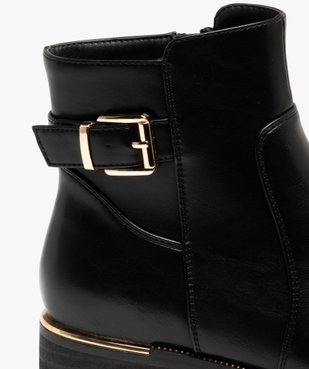 Bottines femme à zip avec semelle à liseré doré bout amande vue12 - GEMO (CASUAL) - GEMO