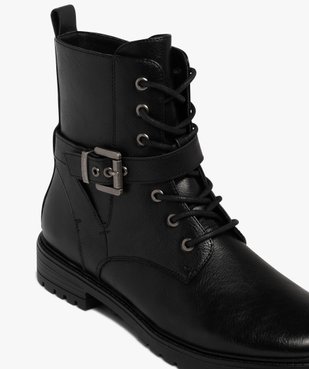 Boots femme à semelle crantée avec zip et bout amande vue7 - GEMO 4G FEMME - GEMO