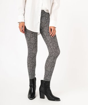 Legging imprimé en coton extensible femme vue1 - GEMO 4G FEMME - GEMO