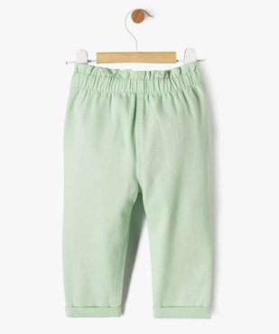 Pantalon en coton avec taille ajustable bébé fille vue3 - GEMO(BEBE DEBT) - GEMO