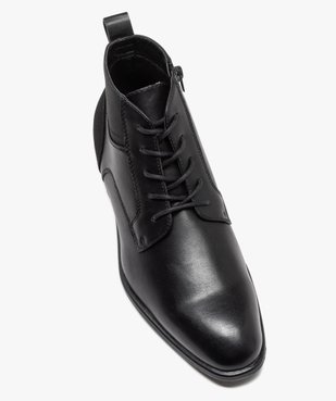 Boots homme unies style casual à lacets et à zip vue5 - GEMO(URBAIN) - GEMO