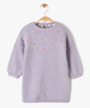 Robe pull bébé fille en maille brodée vue1 - GEMO(BEBE DEBT) - GEMO