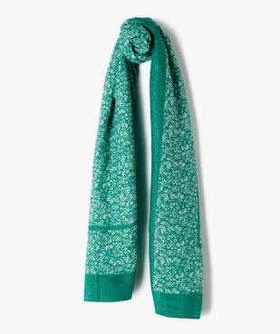 Foulard en voile fleuri à fines rayures brillantes femme vue1 - GEMO 4G FEMME - GEMO