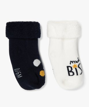 Chaussettes bébé en maille bouclette (lot de 2)  vue2 - GEMO 4G BEBE - GEMO