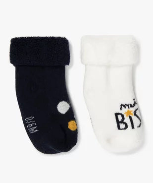 Chaussettes bébé en maille bouclette (lot de 2)  vue2 - GEMO 4G BEBE - GEMO