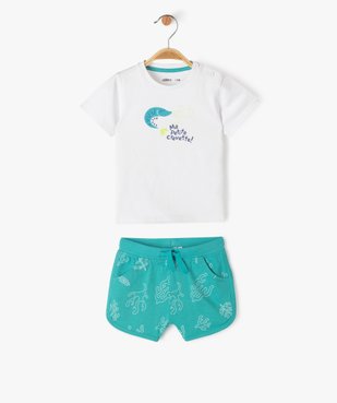 Ensemble short + tee-shirt manches courtes bébé garçon vue1 - GEMO 4G BEBE - GEMO