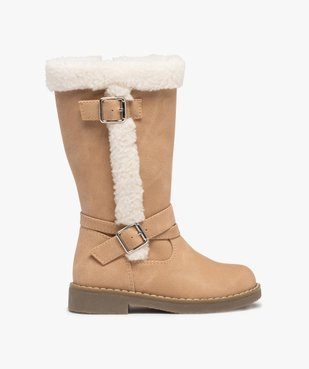 Bottes fille unies à bordures en sherpa vue1 - GEMO (ENFANT) - GEMO