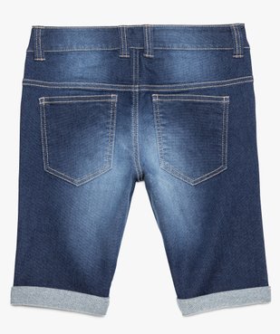 Bermuda garçon en denim extensible avec revers vue3 - GEMO (JUNIOR) - GEMO