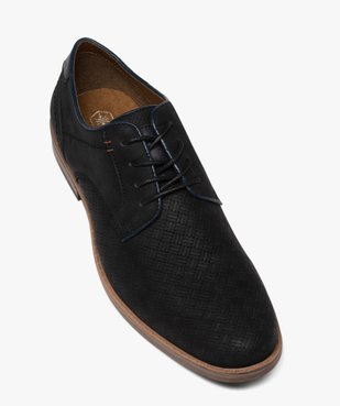 Derbies homme unis à lacets et à motif en relief vue5 - GEMO(URBAIN) - GEMO