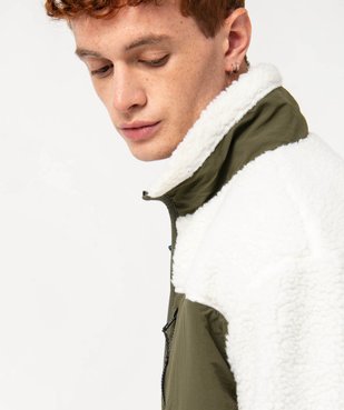 Sweat zippé en sherpa homme vue2 - GEMO (HOMME) - GEMO