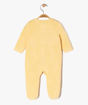 Pyjama en velours ouverture devant à motif dinosaure bébé garçon vue4 - GEMO 4G BEBE - GEMO