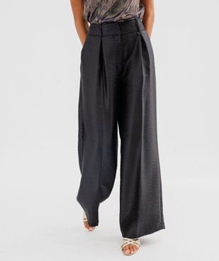 Pantalon de soirée coupe large en matière satinée femme vue2 - GEMO(FEMME PAP) - GEMO