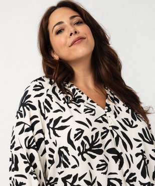 Blouse imprimée à manches 3/4 femme grande taille vue2 - GEMO 4G GT - GEMO