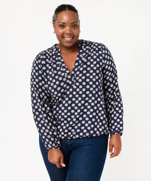 Blouse femme grande taille imprimée ajustable dans le bas vue1 - GEMO 4G GT - GEMO