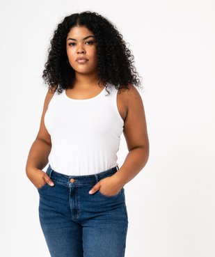 Débardeur femme grande taille uni en coton extensible vue2 - GEMO (G TAILLE) - GEMO