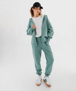 Sweat zippé à capuche oversize avec intérieur molletonné femme vue4 - GEMO 4G FEMME - GEMO