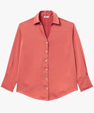 Chemise unie en matière satinée femme vue4 - GEMO(FEMME PAP) - GEMO