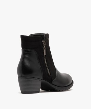 Boots femme confort à talon cubain détail en suédine et zip fantaisie vue5 - G'FLEX - GEMO