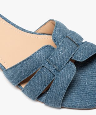 Mules femme à talon plat unies et à paillettes style denim vue6 - GEMO (CASUAL) - GEMO