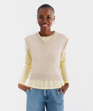 Pull sans manches femme  vue2 - GEMO 4G FEMME - GEMO