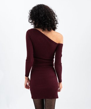 Robe à manches longues avec encolure asymétrique femme vue3 - GEMO(FEMME PAP) - GEMO