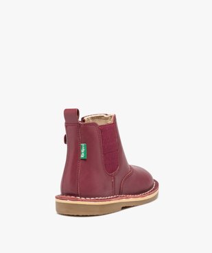 Boots bébé fille unies en cuir style Chelsea - Kickers vue4 - KICKERS - GEMO