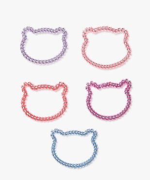 Élastique à cheveux torsadé tête de chat irisé (lot de 5) vue1 - GEMO (ACCESS) - GEMO