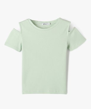 Tee-shirt à manches courtes avec épaules dénudées fille vue1 - GEMO (ENFANT) - GEMO