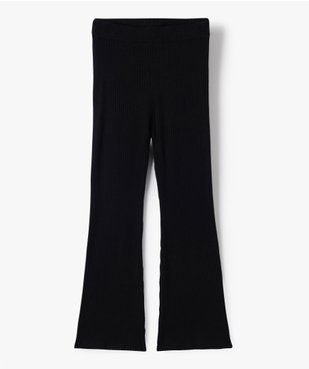 Pantalon fille en maille côtelée avec bas évasé vue1 - GEMO (JUNIOR) - GEMO