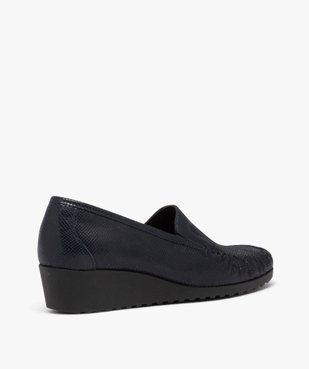 Mocassin confort dessus cuir et semelle compensée femme vue4 - GEMO 4G FEMME - GEMO