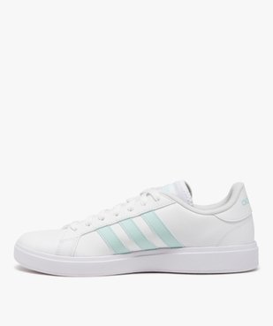 Baskets femme unies à bandes colorées avec lacets – Adidas vue3 - ADIDAS - GEMO