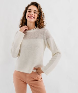 Pull en maille fine à col rond femme vue1 - GEMO(FEMME PAP) - GEMO