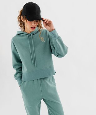 Sweat à capuche coupe courte femme vue4 - GEMO(FEMME PAP) - GEMO