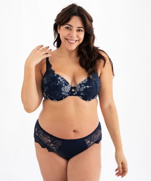 Soutien-gorge emboitant à armatures en dentelle femme grande taille vue3 - GEMO(HOMWR FEM) - GEMO