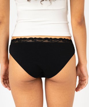 Culotte en coton stretch avec ceinture dentelle femme (lot de 2) vue3 - GEMO 4G FEMME - GEMO