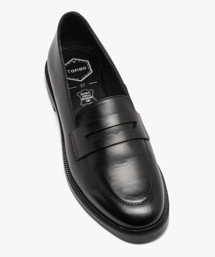 Mocassins femme unis dessus en cuir classique - Taneo vue5 - TANEO - GEMO