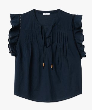 Blouse manches courtes avec volants aux emmanchures femme vue4 - GEMO(FEMME PAP) - GEMO