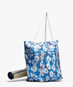 Sac de plage femme motif fleurs et tie-and-dye avec natte intégrée vue2 - GEMO (ACCESS) - GEMO