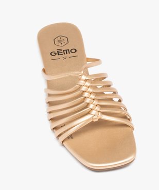 Mules femme à talon plat dessus à fines brides unies vue5 - GEMO (CASUAL) - GEMO