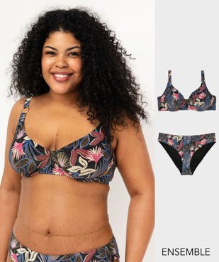 Ensemble de maillot de bain deux pièces grande taille pour femme - GEMO