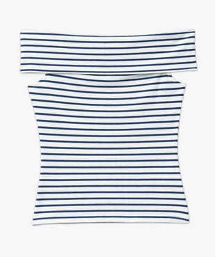 Tee-shirt sans manches rayé à col bénitier femme vue4 - GEMO(FEMME PAP) - GEMO