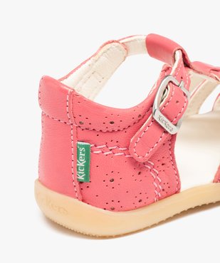 Sandales bébé fille en cuir uni avec brides à boucle - Kickers vue6 - KICKERS - GEMO