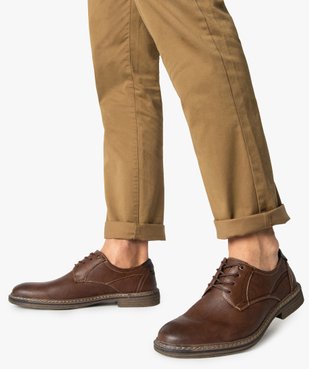 Derbies homme avec un œillet métallique et surpiqûres vue1 - GEMO (CASUAL) - GEMO