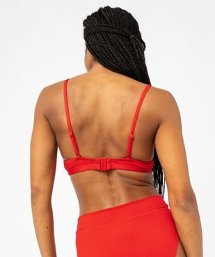 Haut de maillot de bain forme corbeille en maille gaufrée femme vue2 - GEMO (PLAGE) - GEMO