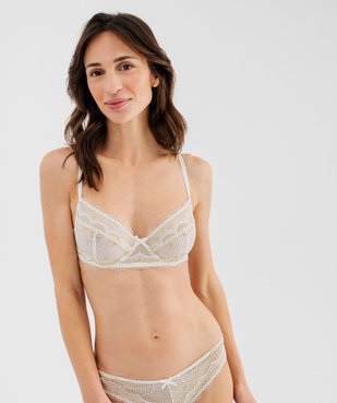 Soutien-gorge à armatures forme corbeille en dentelle vue2 - GEMO(HOMWR FEM) - GEMO